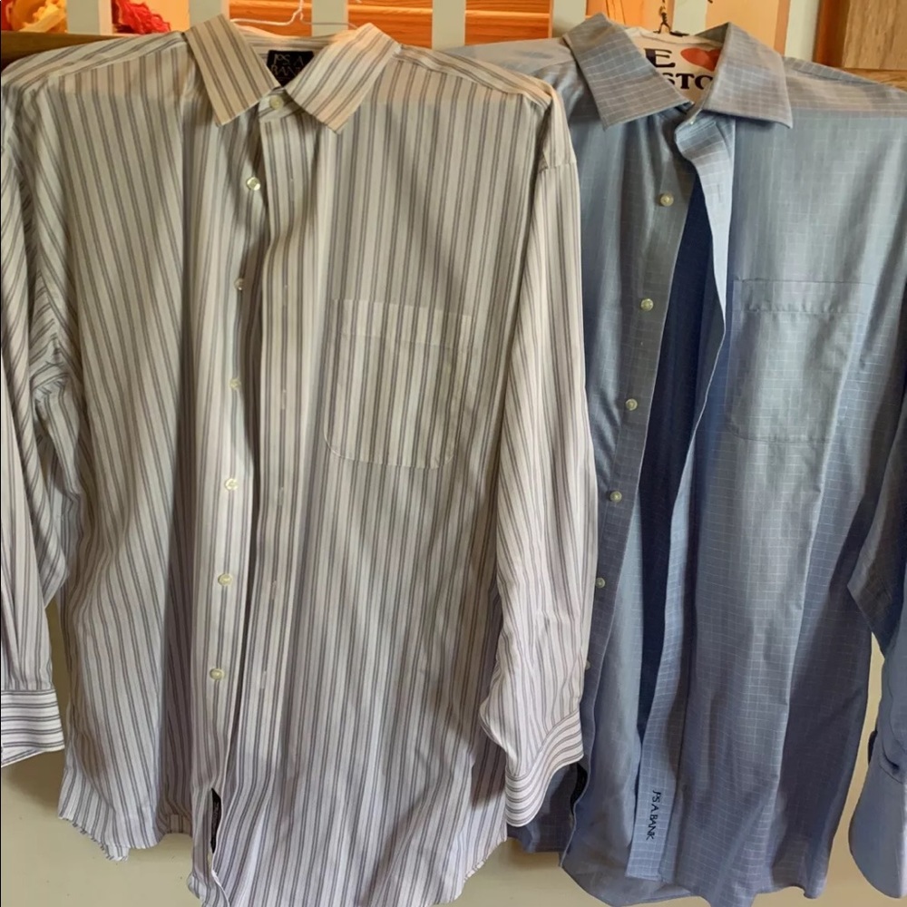 2 Jos A Bank 17-33 Men’s Cotton button down shirt